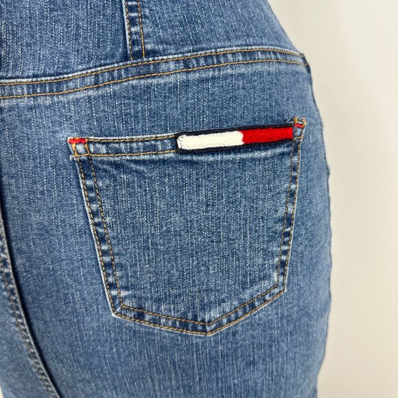 Vintage Y2K Tommy Hilfiger Denim Mini Dress Fitted Stretch Americana Size XS - Picture 8 of 12